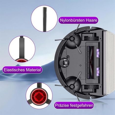 Brosse Latérale - Filtre HEPA - Compatible Avec Robot Aspirateur E10s - 6 Pièces Brosse Latérale 2 Pièces Filtre 4 Pièces Chiffon (1/5)