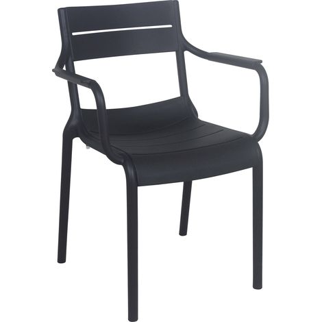 Fauteuil noir de terrasse en plastique (1/5)