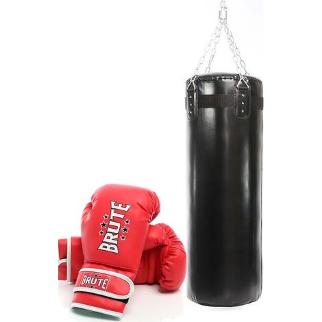 Sac de frappe 105 cm + gants de boxe débutants : Pack d'entrainement complet (1/5)