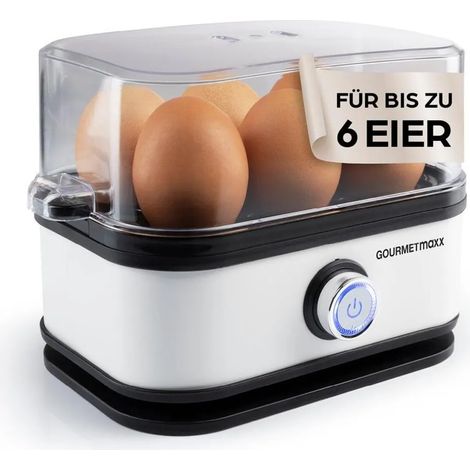 Cuiseur à œufs GOURMETmaxx Design pour 6 œufs avec verre doseur et perce-œufs - Compact (1/5)