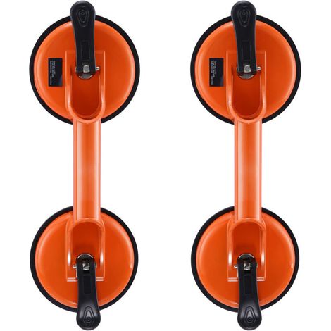 Lot de 2 Ventouses à Verre en Aluminium 4,7 Pouces (Charge 150 kg), Élevateur Manuel pour Verre, Carrelage et Métal (1/5)