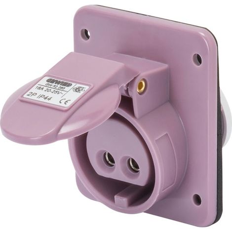 Gewiss – Socle de prise à encastrer 10° – 2 pôles 16A – IP44 – Câblage à vis – Pour espaces confinés – 24V S.R.