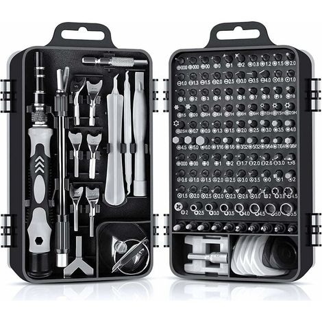 Kit Tournevis Precision - 138 Pièces - Embouts S2 Acier Outils Torx Phillips Cruciforme - Pour Réparation Électronique PC Portable Smartphone Montre Lunettes - 108 Bits + 26 Accessoires (1/5)
