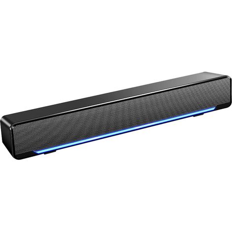 Barras de sonido JSSEVN, mini altavoces, subwoofers estéreo, caja de sonido envolvente con graves con cable, reproductor de música, con entrada de audio USB/3,5 mm (1/5)