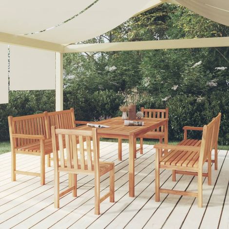 5 pcs Ensemble à dîner de jardin Table et Chaises de Salle à Manger Bois de teck massif -70872 (1/5)