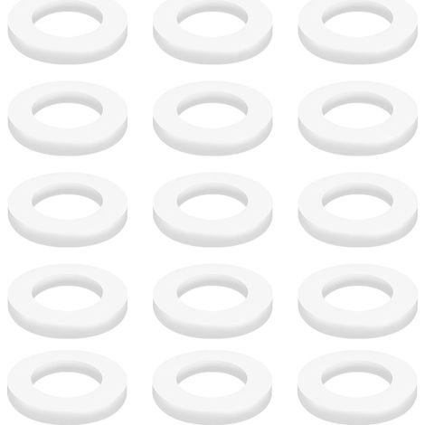 Lot de 20 Rondelles Plates en PTFE, 15 mm Diamètre Extérieur 8 mm Diamètre Intérieur Plat Joint Étanchéité Pour Soufflets Tuyaux Robinet D’eau, Boulon (1/5)