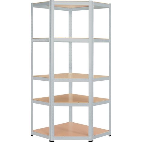 Étagère d'angle charges lourdes en métal 5 plateaux - 875 Kg - Etagère de coin - Montage facile systeme de clip et croisillons (1/5)