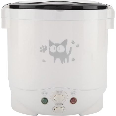 Mini Cuiseur à Riz 1L, Boîte à Déjeuner électrique 12V Portable pour Voiture, Cuiseur à Vapeur Multifonctionnel à Cuisson Rapide (Blanc) (1/5)