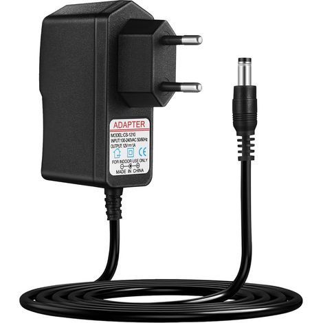 Bloc d'alimentation pour caméra CCTV CC 12 V 1 A Fiche EU (Noir) (1/5)
