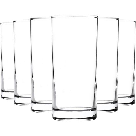 Lot de 6 grands verres à eau et soda en verre trempé, 285 ml, 14 x 6 cm, coffret cadeau (1/5)