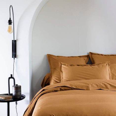Taie d'oreiller coton percale Jaune 50x70 - SOMEO - MORPHEE (1/3)