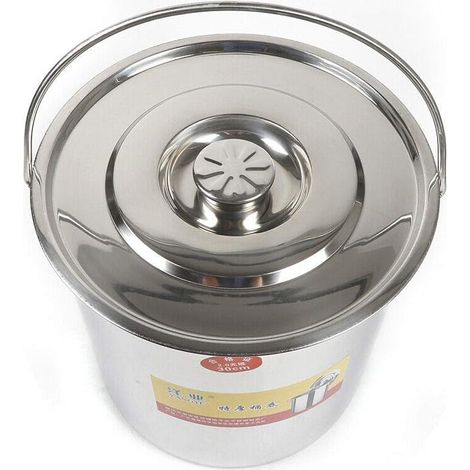 20L Edelstahl Kücheneimer Futtereimer Milcheimer Sektkühler Weinkühler+Deckel