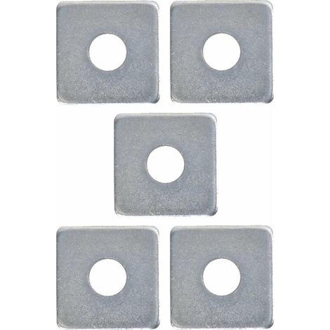 5x Vierkant-Unterlegscheibe mit rundem Loch aus Stahl DIN 436 Universal-Konstruktions-Holzschraubenbolzen, M16 x 50 x 5 mm (1/2)