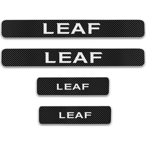 (Noir,Bleu,Feuille) Protection de seuil de porte pour Nissan Pathfinder,Note,Kicks,370Z,March - Autocollant de bienvenue en vinyle imitation fibre de carbone 4D (4 pièces) (1/3)