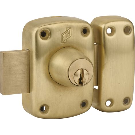 Verrou de porte FTH M60 double entrée, cylindre de 45mm, coffre et pêne laiton, 3 clés crantées - FTH (1/5)