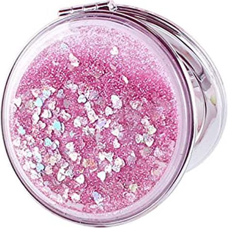 Miroir de poche pliable et portable pour hommes, femmes et filles, format portefeuille, miroir double face rond (1/5)
