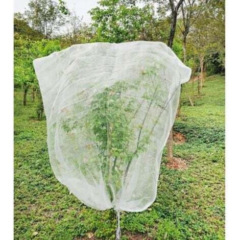 Rete per alberi da frutto 1,8 m x 1,8 m, rete anti-insetti per piante, rete a maglia fine con coulisse, rete per uccelli per la protezione degli alberi da frutto