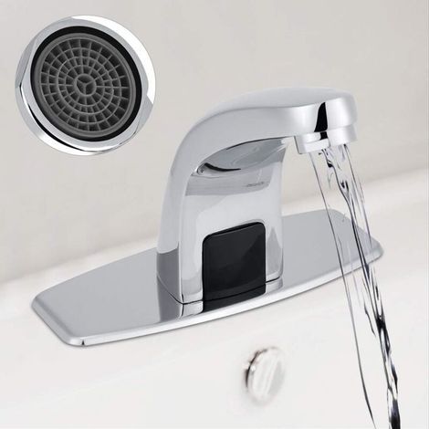 Robinets automatiques, robinets de lavabo à capteur, robinets d'évier à capteur infrarouge avec contrôleurs, adaptés aux maisons, restaurants, centres commerciaux, écoles et autres lieux. (1/5)
