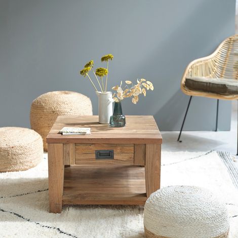 Table basse en teck recyclé massif (1/5)