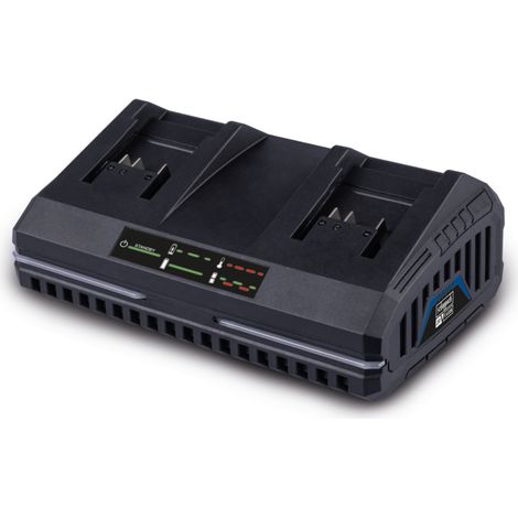 Scheppach Chargeur Double IXES 20V - SDBC2.4A - 2,4A - Li-ion - 230-240V/50Hz - Longue durée de vie - Voyant de charge - Rechargement rapide