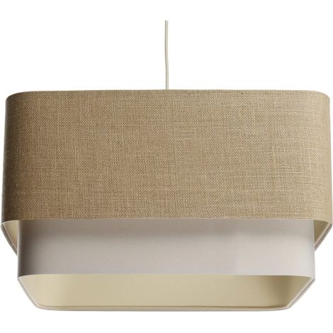 Suspension tendance en toile bicolore - Toile beige naturelle et crème doux (1/5)