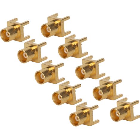 Connecteur MCX femelle 4 broches à souder sur PCB, lot de 10, jack d'extrémité 50 ohms, matériau OFC, embase radiofréquence (1/5)