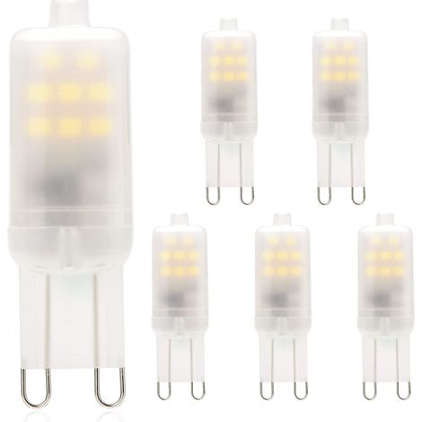 Ampoules LED G9 2W Équivalent à 15W 20W Halogène Lumière, Blanc Froid 6000K AC220-240V, Lampe à Led à Douille G9, non dimmable, Sans Scintillement, Lot de 5 (1/5)