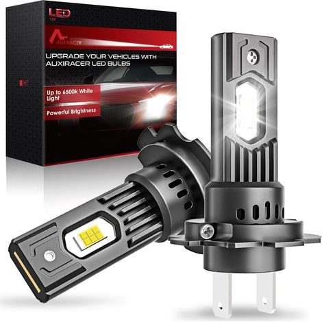 Bombilla LED H7, Carcasa de Grafeno 30000LM 6500K Luz Blanca, Repuesto de Halógena para Coches y Motos Plug and Play, Impermeable IP68, Pack de 2 (1/5)