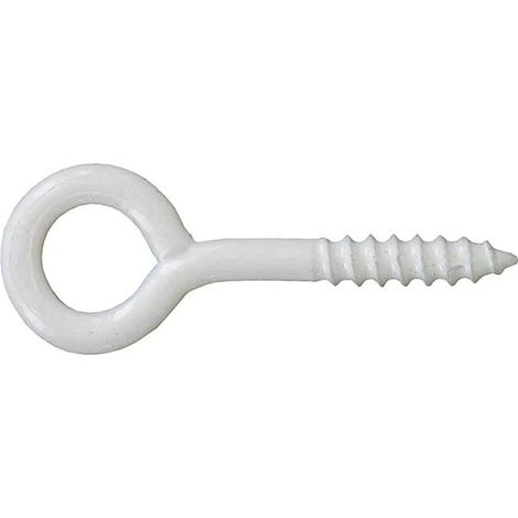 Schraubhaken, Stahl weiß rilsaniert, 3 x16 sc, 10 Stück.