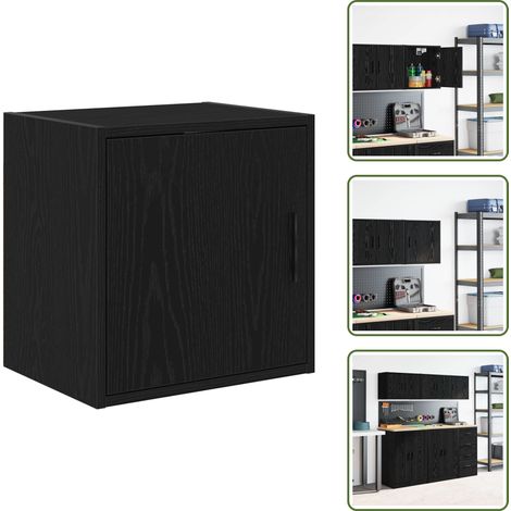 Armoire murale de garage noir bois d'ingénierie - Armoire Murale De Garage - Armoires Murales De Garage - Armoire - Armoire De Rangement De Garage (1/5)
