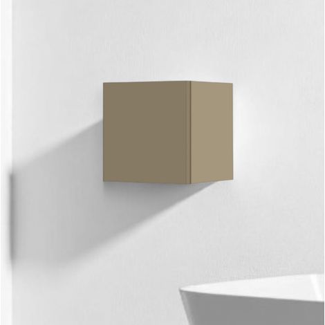 Pensile cubotto sospeso con anta Tortora Opaco 30x30 cm (1/3)