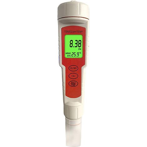 4-in-1 Digitales pH-Meter, pH-EC-, TDS- und Temperaturmessgerät für Hydrokultur, wasserdichtes Wasser- und pH-Testgerät mit Hintergrundbeleuchtung für nährstoffreiches Pflanzenwachstum, Indoor-Gar (1/5)