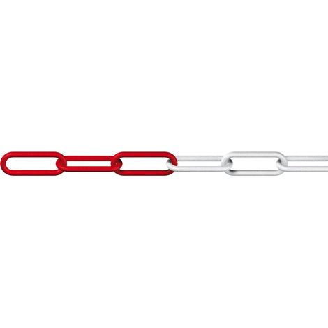 Dörner + Helmer KS-Absperrkette 8x50 mm, rot-weiss langgliedrig, Bund 25 Meter