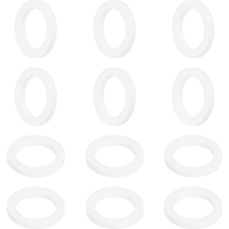 Rondelle PTFE 12Pcs 25mm OD 18mm ID 3mm Épais Rondelles Plates Joint d'Étanchéité Annulaire pour Robinet, Tuyau, Boulon, Machinerie, Blanc (1/5)