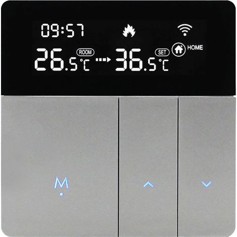 Thermostat intelligent WIFI avec écran LCD Thermostat de radiateur de chauffage intelligent APP et commande vocale Contrôleur de température constante intérieure Thermostat programmable numérique Anti (1/5)