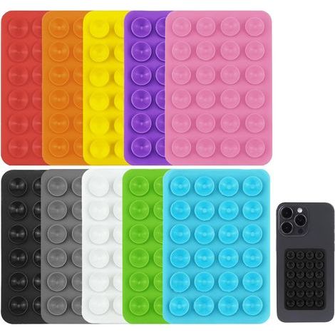 10 Pack Suction Cup Phone Holder - Multicolor, Compatible with Cases and Smooth Surfaces, Phone Holder (1/5)
