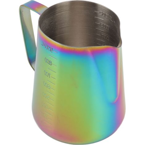 Pichet à mousser le lait à double graduation en acier inoxydable 304, 900 ml, colorisé, idéal pour le latte art.