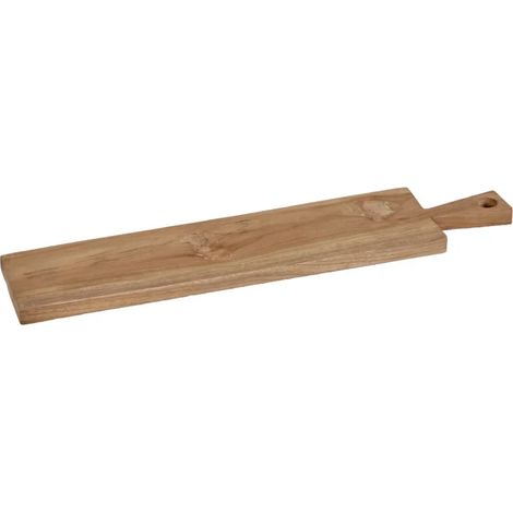 Longue planche à découper 60 cm en bois de teck avec manche - ELEA (1/5)