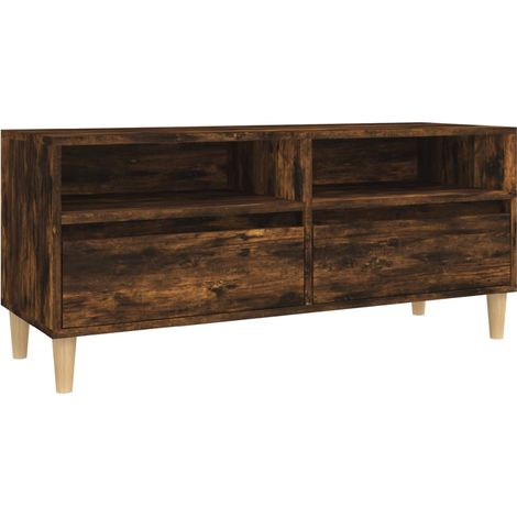Mobile TV multimediale scaffale per televisione televisione buffet sala da pranzo soggiorno camera da letto rovere affumicato 100 x 34,5 x 44,5 cm derivati del legno marrone 020027258