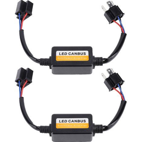 GARRYFIZH 2 décodeurs CANbus LED H4, alimentation CC 9 à 16 V, branchement facile, résistance anti-scintillement pour phares