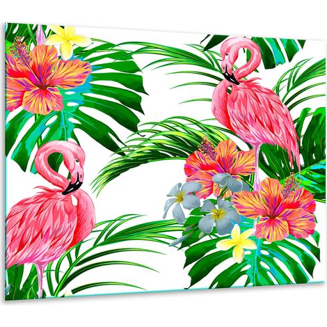 Glas-Schutzplatte für Herd 60x52 Flamingos (1/5)