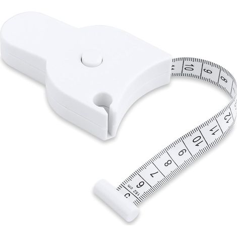 Mètre ruban rétractable blanc flexible pour la couture, le suivi de la forme physique, la confection et la prise de mesures corporel (1/5)