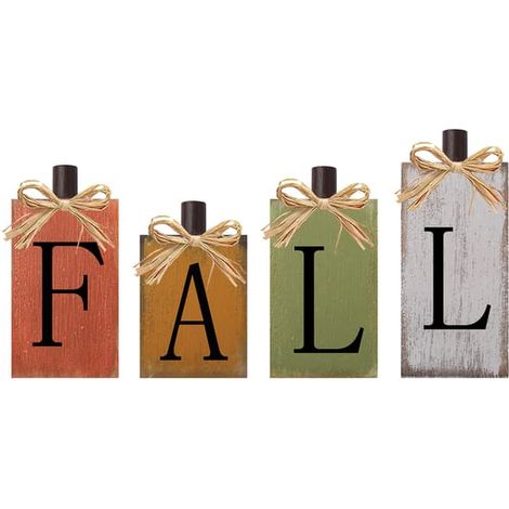 Assiettes décoratives pour Thanksgiving, idéales pour l'automne, décorations de table en bois, assiettes style ferme vintage, décoration automnale pour la maison (1/5)