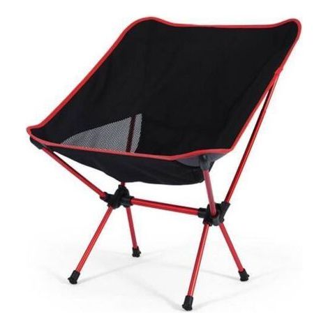 Vakuum-Petite chaise de camping, chaise pliante compacte pour adultes - 90 kg - Chaise de randonnée légère pour l'extérieur, la pêche, la randonnée, les pique-niques et la plage - Chaise (rouge) (1/4)