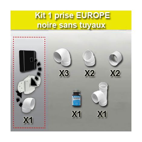 Kit 1 prise europe sans tuyau - couleur au choix - noir