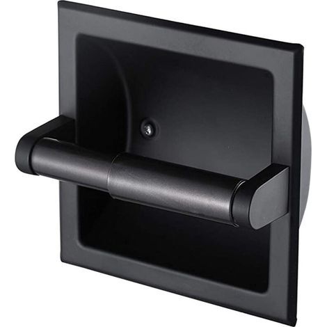 Pair 1 Stück Toilettenpapierhalter, Wandmontierter Toilettenpapierhalter, Toilettenpapierrollenhalter aus Metall, Schwarz