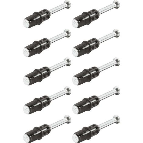 Confezione da 10 tasselli di montaggio 8 mm x 34 mm – Per spessori del legno pari o superiori a 15 mm – Fissaggio di mobili per armadi, scaffali, tavoli e sedie (1/4)