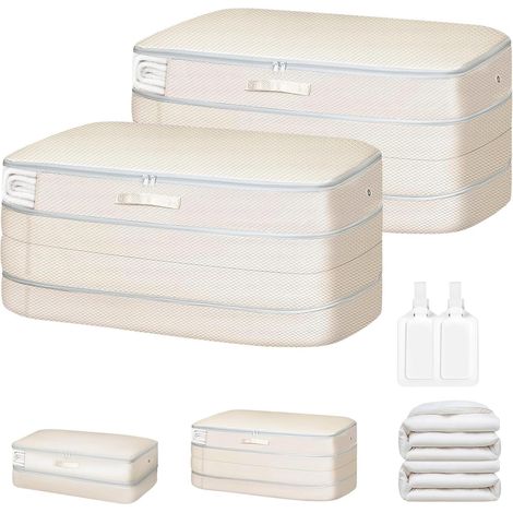 Sac de Compression - Housse de Rangement Vetement Couette avec Poignées Renforcées, Organisateur D'auto-Compression pour Couettes, Vêtements, Oreillers, Linge de Lit (1/5)