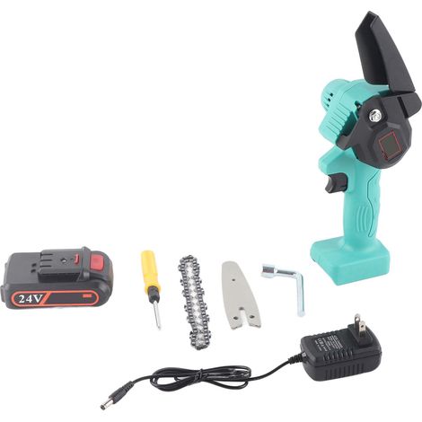 Scie d'élagage électrique miniature FYD001 verte, tronçonneuse jardin portable main, prise US AC110-240V (1/5)