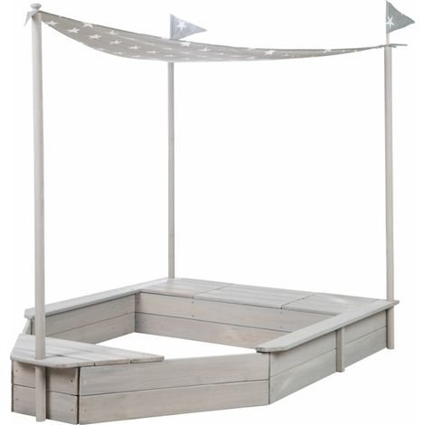 [GEBRAUCHT] B-Ware Roba Sandkasten Boot Little Stars Spielkasten Sandkastenschiff Mit Sonnendach